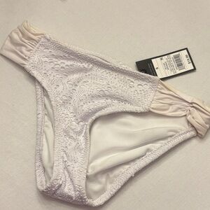 Mossimo Supply Co. White Textured Bikini Bottom